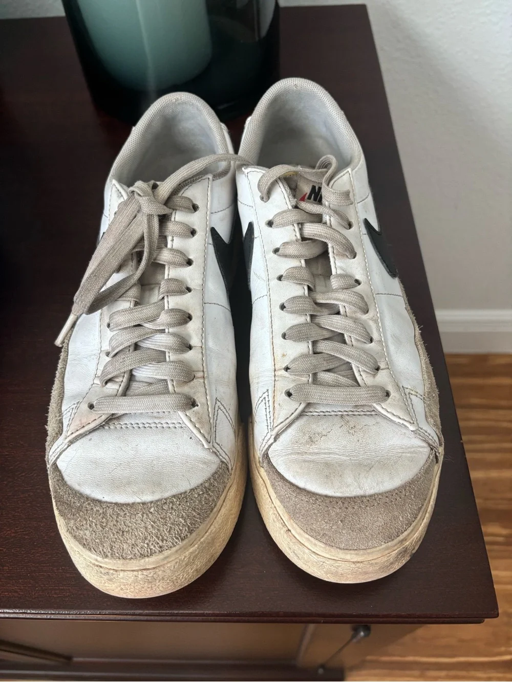 Nike White and Black Low-Top Athletic Sneakers